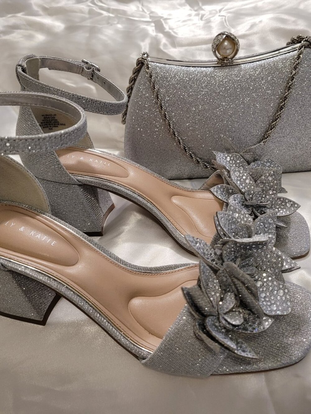 SPARKLE HEELS & BAG (Size 8.5)